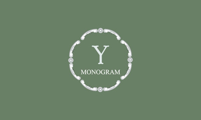 Vector design element. Luxury logo concept with letter Y. Template for creating badges, symbols, emblems, monograms, frames.