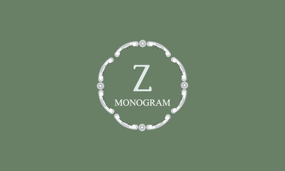 Vector design element. Luxury logo concept with letter Z. Template for creating badges, symbols, emblems, monograms, frames.