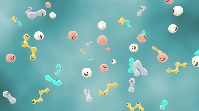 Cartoon amino acid cell active factor
