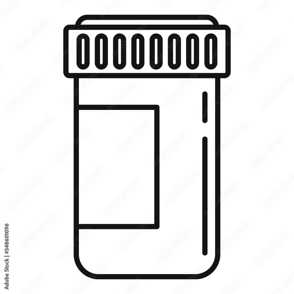 Poster pill jar icon. outline pill jar vector icon for web design isolated on white background