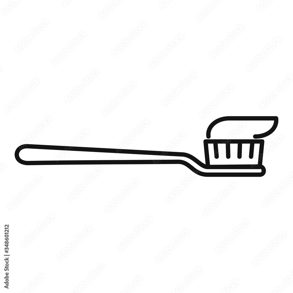Poster toothbrush toothpaste icon. outline toothbrush toothpaste vector icon for web design isolated on whi