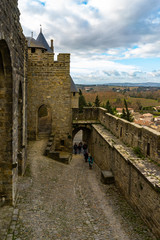 Fortified medieval city of Carcassonne in France.