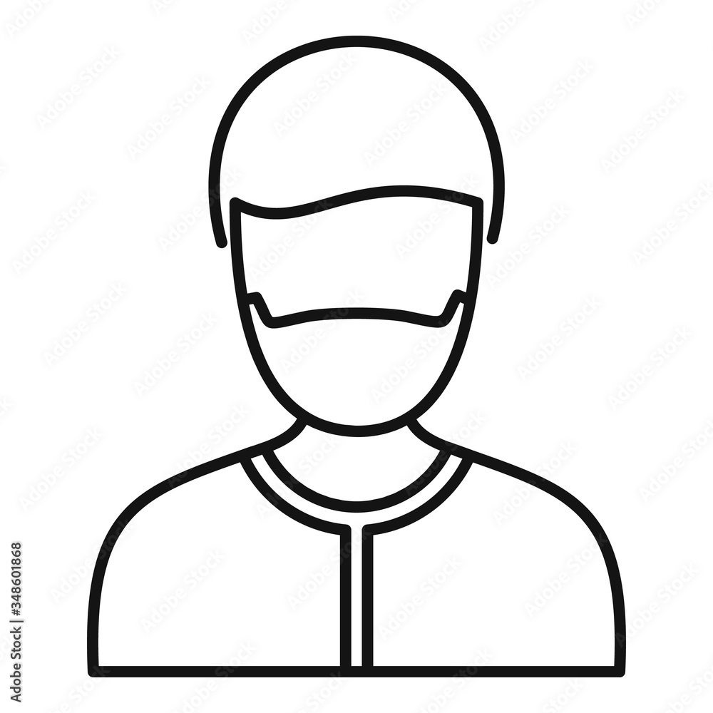 Poster man mask protect icon. outline man mask protect vector icon for web design isolated on white backgro