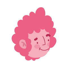 young man face male character cartoom isolated design