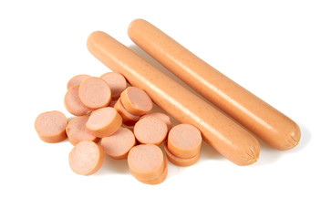 fresh sausage isolated on white background