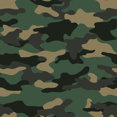 Army military texture camo pattern for textiles. Vector illusion.