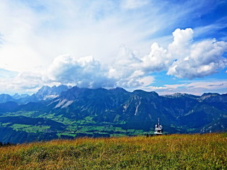 Fototapeta na wymiar Austrian Alps-view on the Dachstein from Planai