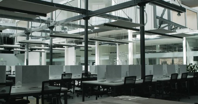 Interior of modern empty business office without workers
