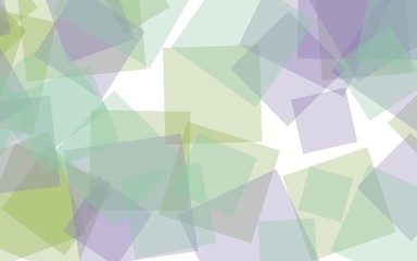 Multicolored translucent squares on white background. 3D illustration