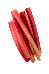 Fresh rhubarb isolated on white background