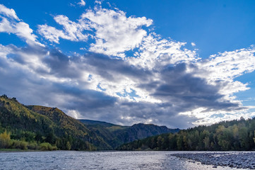 water trip along the rivers of Siberia. Nature Of Siberia. Mountains and rivers