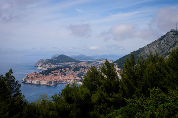 Fototapeta na wymiar View from a viewpoint of Dubrovnik, formerly Ragusa, city located on the Dalmatian coast, Croatia, Europe