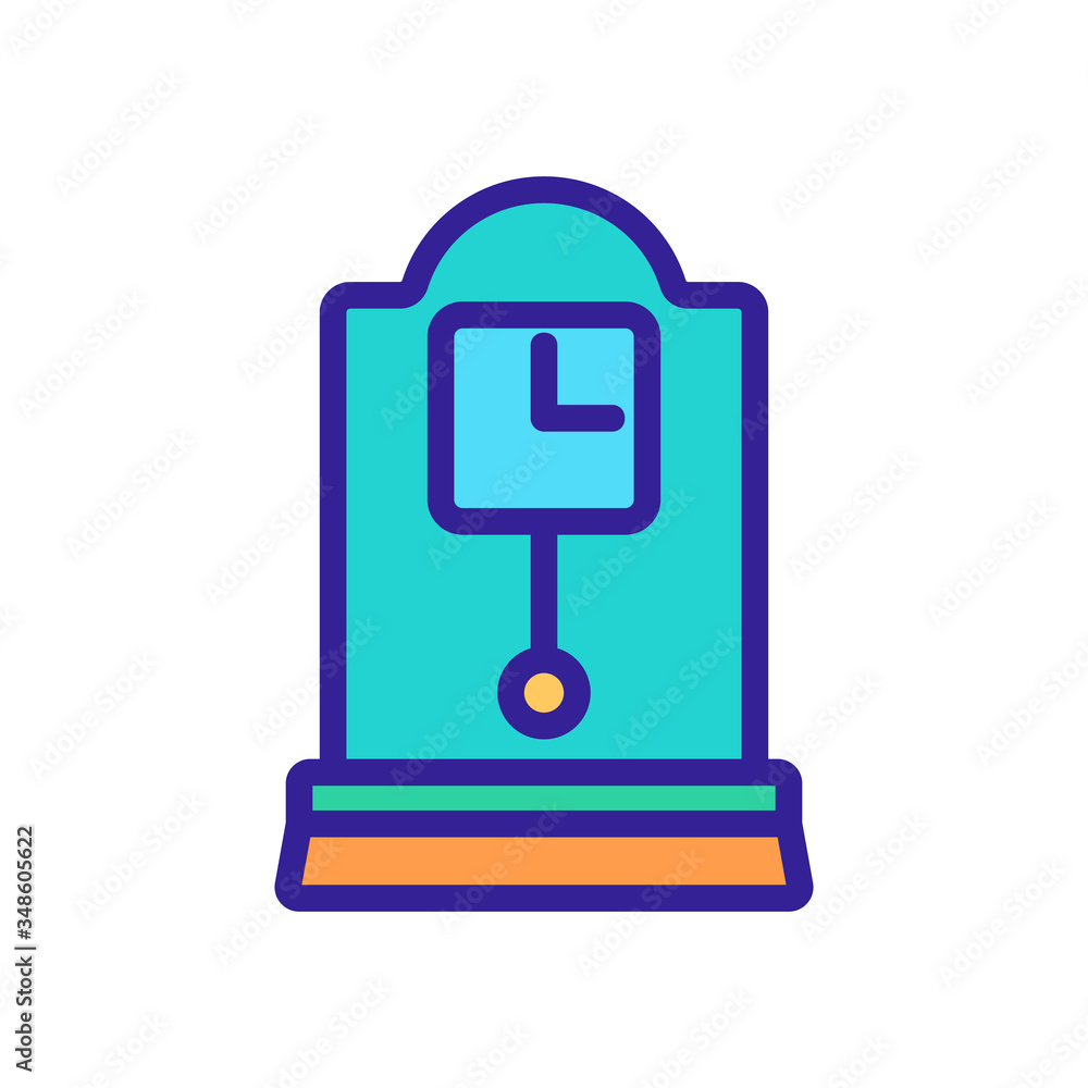Poster portable square clock with pendulum icon vector. portable square clock with pendulum sign. color sym