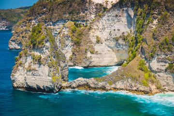 Rocks and cliffs near Diamond beach in Nusa Penida island