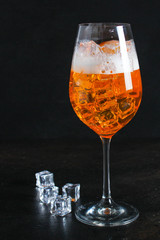 orange lemonade citrus, ice drink beverage soda Menu concept. food background. top view copy space for text