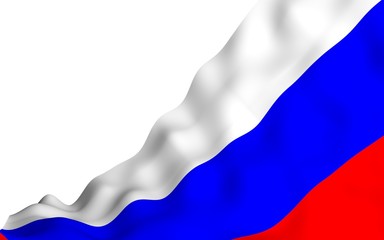 Waving flag of the Russian Federation. The National. State symbol of the Russia. 3D illustration