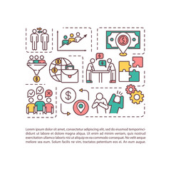 Challenge and benefit of multiculturalism concept icon with text. Multi racial team work productivity. PPT page vector template. Brochure, magazine, booklet design element with linear illustrations