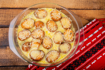 French onion soup is a type of soup usually based on meat stock and onions