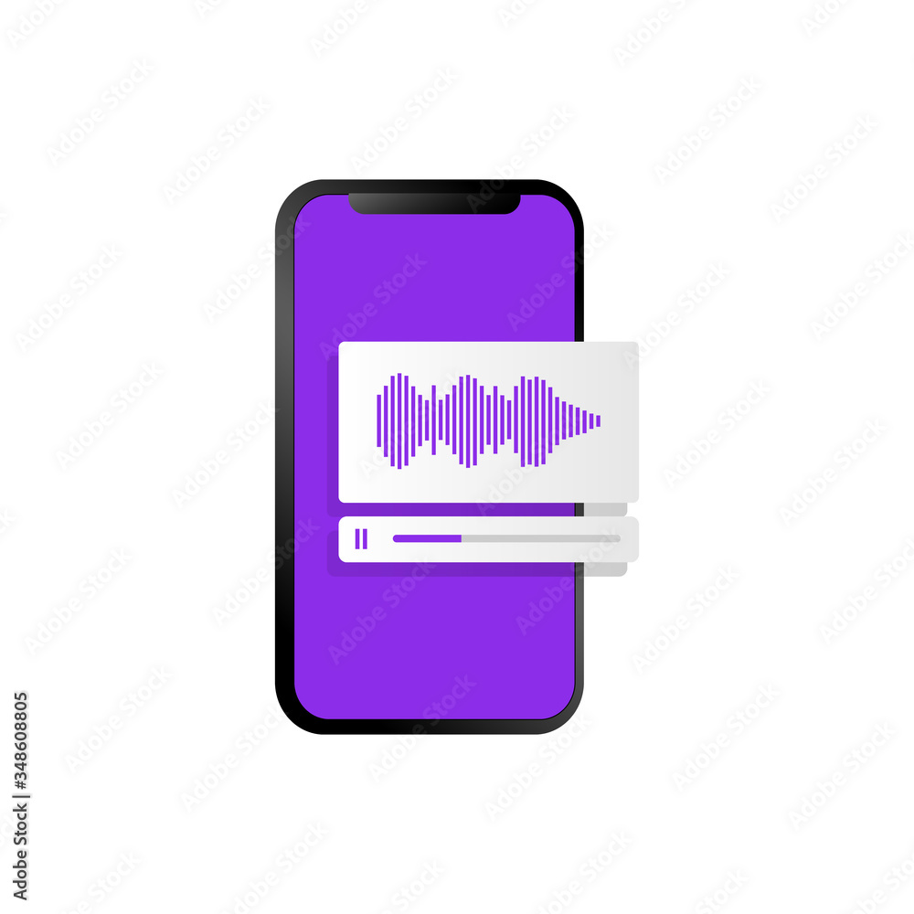 Poster phone with audio on screen vector design for design element