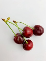 cherries on a white background 
