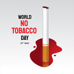 Graphic illustration of World No Tobacco Day every 31st May, killing a lot of people. Warnings about the dangers of tobacco use and encourage healthy living