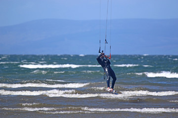 kitesurfer at Troon, Scotland	