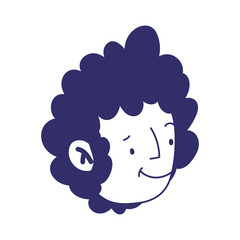 young man face male character cartoom isolated design