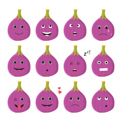 isolated cute fig fruit character