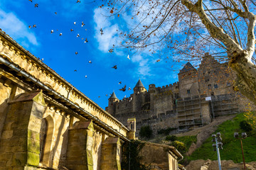 Obraz premium Fortified medieval city of Carcassonne in France.
