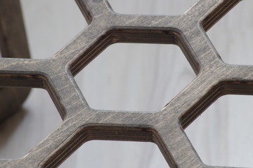 milling plywood hexagonal honeycombs background