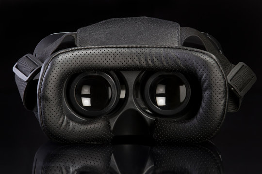 Virtual reality glasses vrl on black background