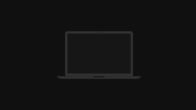 Macbook pro vector animation vector motion on black