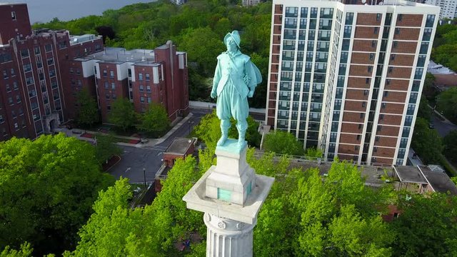 Super Close Up of the Henry Hudson Statue