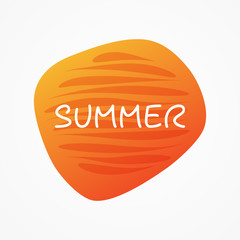 Summer vector icon. Orange gradient isolated symbol for holiday, event, party, travel, season, relax, concept, design element