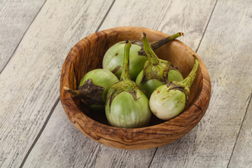 Asian green eggplant - ready for cooking