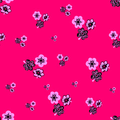 Abstract Seamless flower pattern with colorful background