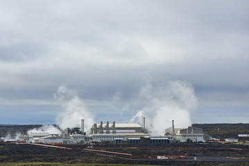 Obraz premium Geothermal Power Station Svartsengi in The Blue Lagoon Iceland