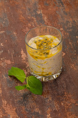 Pudding with chia and passion fruit