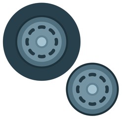 Flat vector icon auto tire isolated on white background.