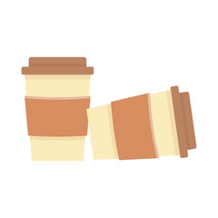 takeaway coffee cups disposable beverage isolated icon design