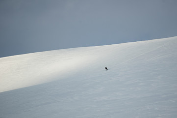 freeride in the winter Ural mountains