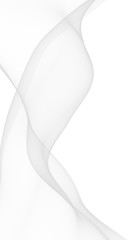 White abstract background. Fluttering white scarf. Waving on wind white fubric. 3D illustration