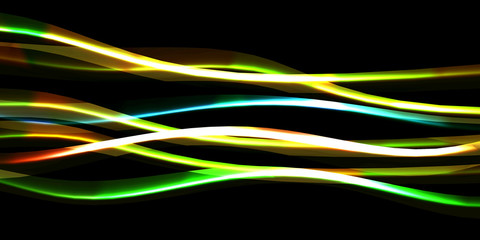 An abstract 3d image of stripes in neon colors