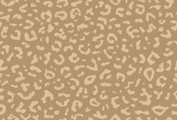 Seamless leopard fur pattern. Fashionable wild color leopard print background. Modern panther animal fabric textile print design. Stylish vector color illustration