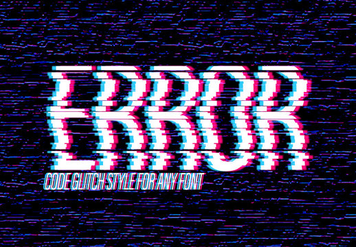 Error in Code Text Effect Mockup