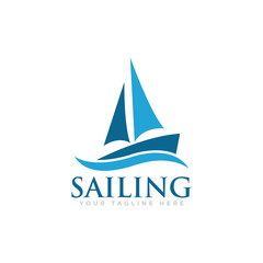 Sailing Boat Logo Icon Design Vector