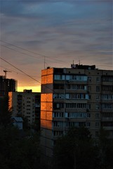 sunset in the city
