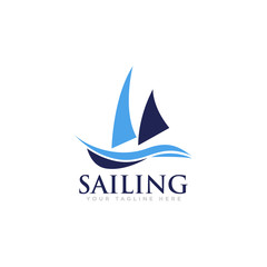 Sailing Boat Logo Icon Design Vector