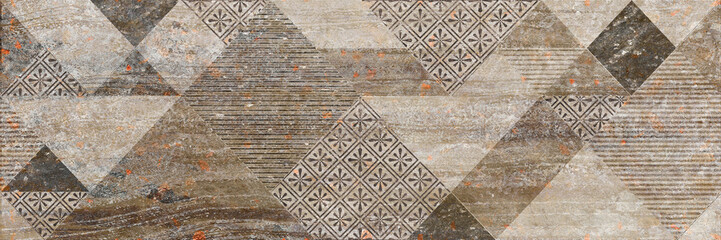 Wall Decor for interior home decoration, Ceramic Tile Design. it can be used for ceramic tile, wallpaper, linoleum, backdrop, coverpage, poster, textile, web page background -  Illustration