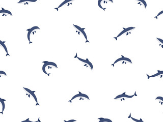 Dolphins seamless pattern background vector illustration.